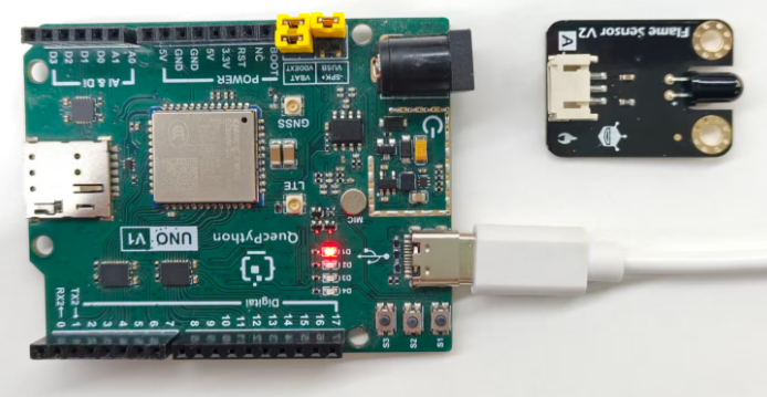 初学者视角体验：【EC800X Duino 开发板】传感器体验-火焰检测传感器！